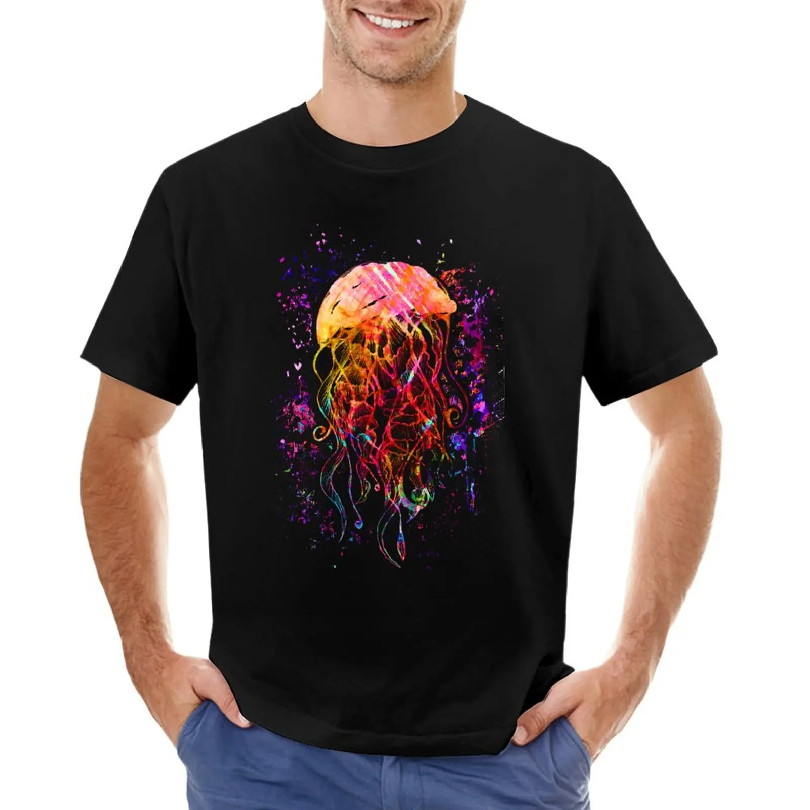 Jellyfish - Jelly fish - Abstract Art - Colorful T-Shirt sweat vintage t shirts black t-shirts for men