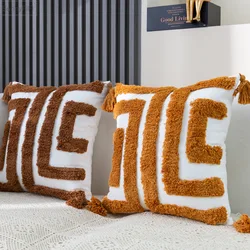 Decoration Cushion Cover Tufted Boho Home style Decoration Burnt Orange Pillow Cover 45x45cm/30x50cm For Sofa Bed Living Room