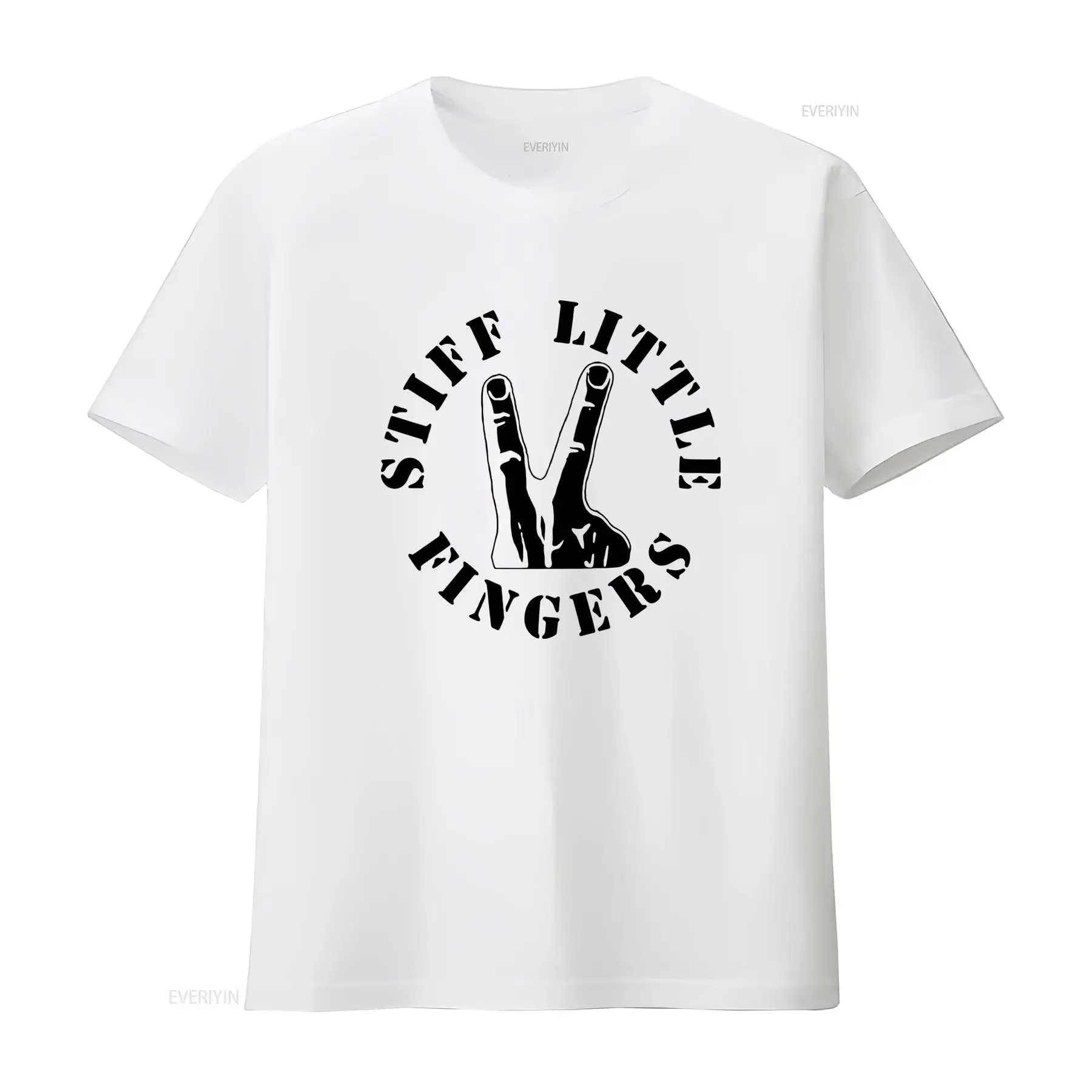 Mens Stiff Little Fingers V Sign Punk Rock T Shirt Classic Style for Rebellious Souls vintage Washed Slightly Stylish graphic