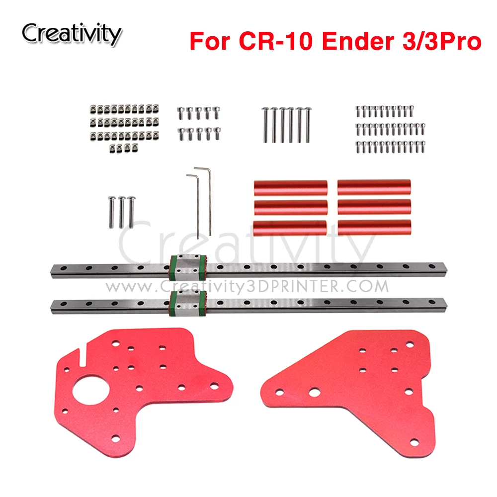 Kit de guía de riel lineal MGN12C de doble eje Z mejorado para impresora 3D con soporte de montaje de placa fija para Serie Ender 3 CR10