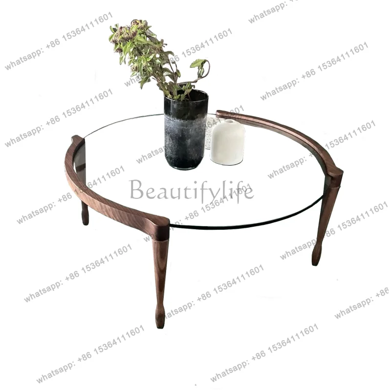 

Luxury Round Coffee Tables Gold Glass European Apartment Nordic Coffee Tables Living Room
