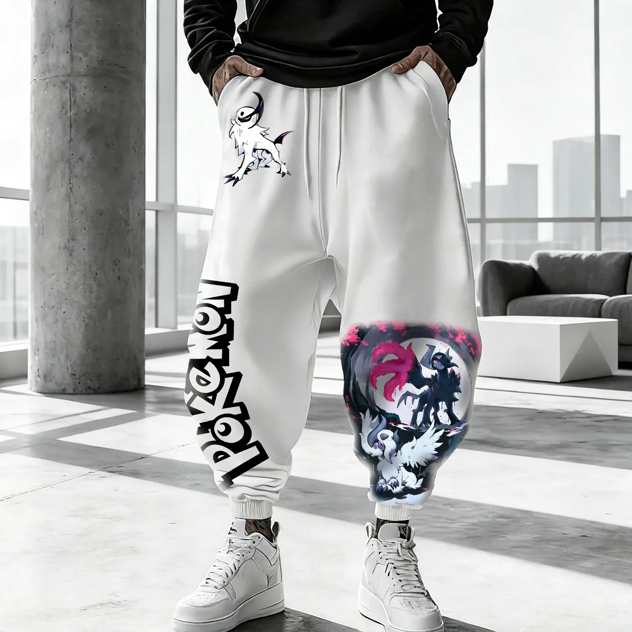 

Pokemon Game Super Absol Printed Cotton Sweetpants Unisex Spring/Summer Street Hip Hop Loose Casual Y2K Tapped Pants