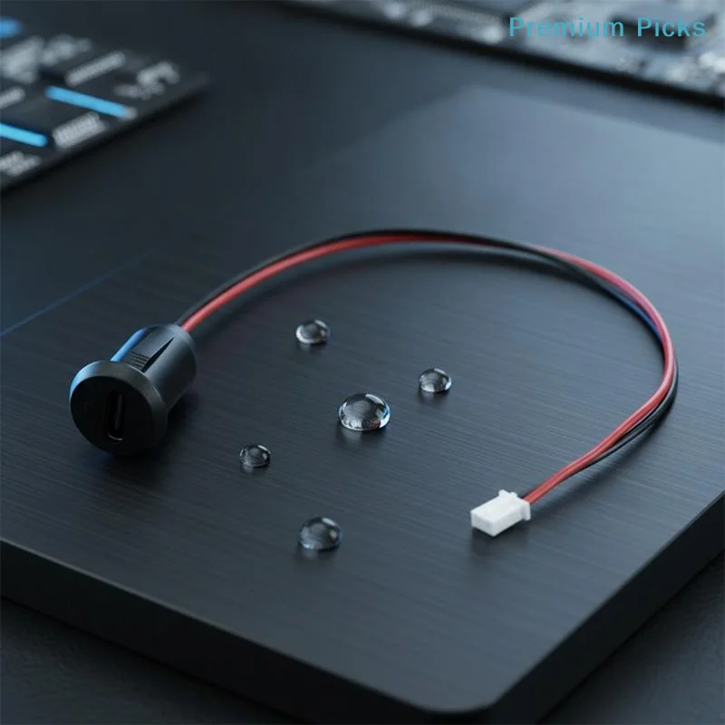portableUSB Type-C Female Chassis Jack Connector 1Pcs Waterproof Charging Port for Audio Video Equipment Upgrade