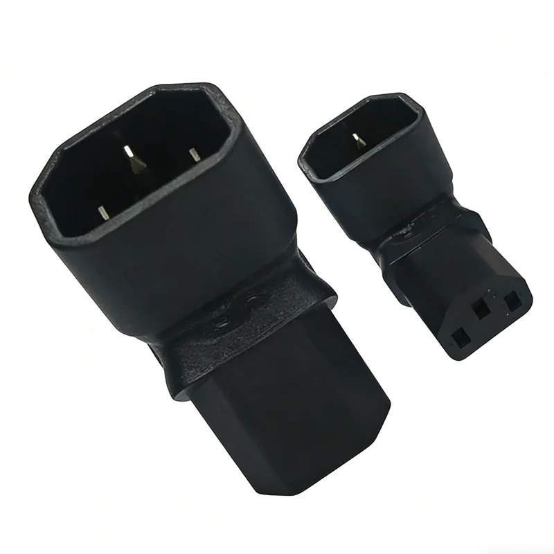Black Up Down Elbow IEC C13 to C14 Power Plug Converter C14 male to C13 female Receptacle Power Adapter Connector AC Plug