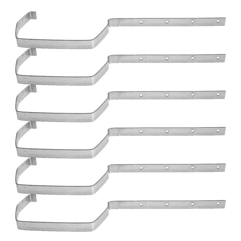 6Pcs Roof Rain Gutter Brackets Iron Heavy Duty Weatherproof Support for Home Commercial Industrial Rainwater Downspout Holder
