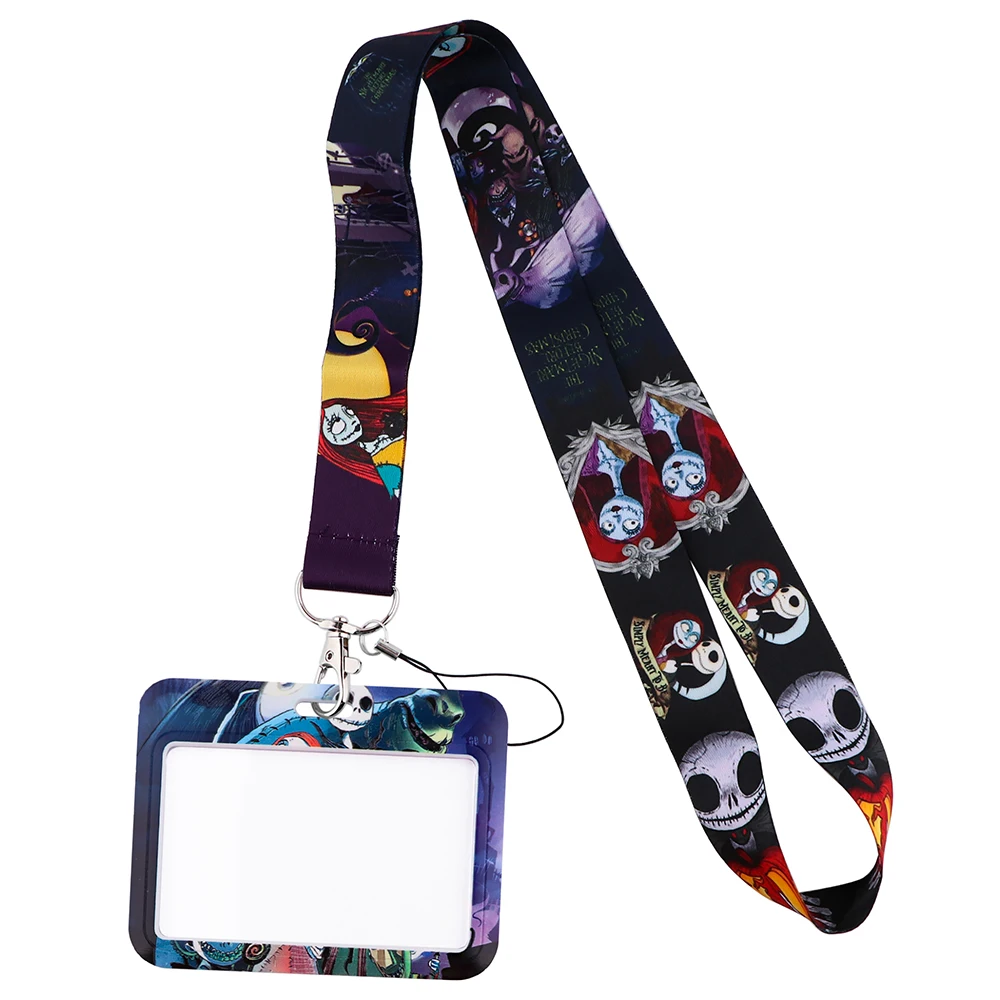 The Nightmare Before Christmas Lanyard Card Holder Neck Strap for key ID Card Badge Holder DIY Hanging Rope Keyring Accessories