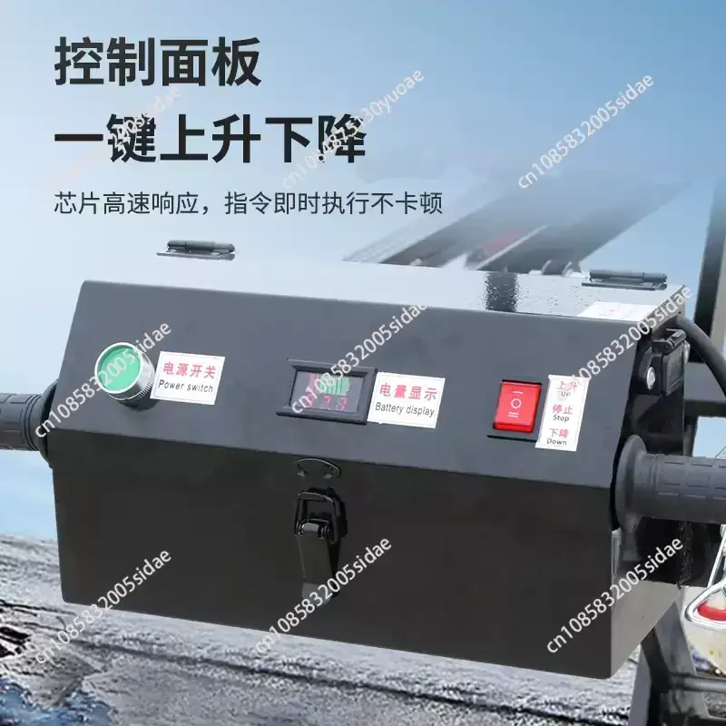 Portable Electric Hydraulic Scissor Lift Table Small Fork Trolley Platform Truck Mounted For Warehouse Garage Workshop