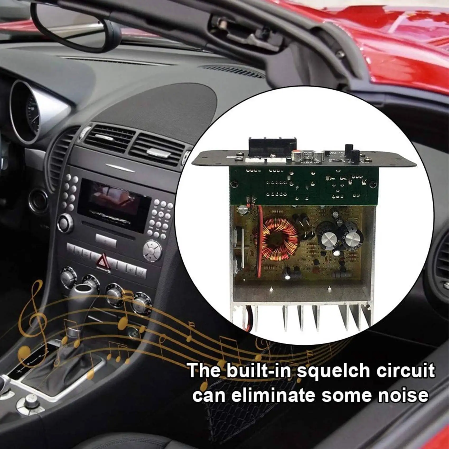 WHQT Car Subwoofer Amplifier Board, 500W Subwoofer High Power HiFi Bass Amplifier Board DC 12V