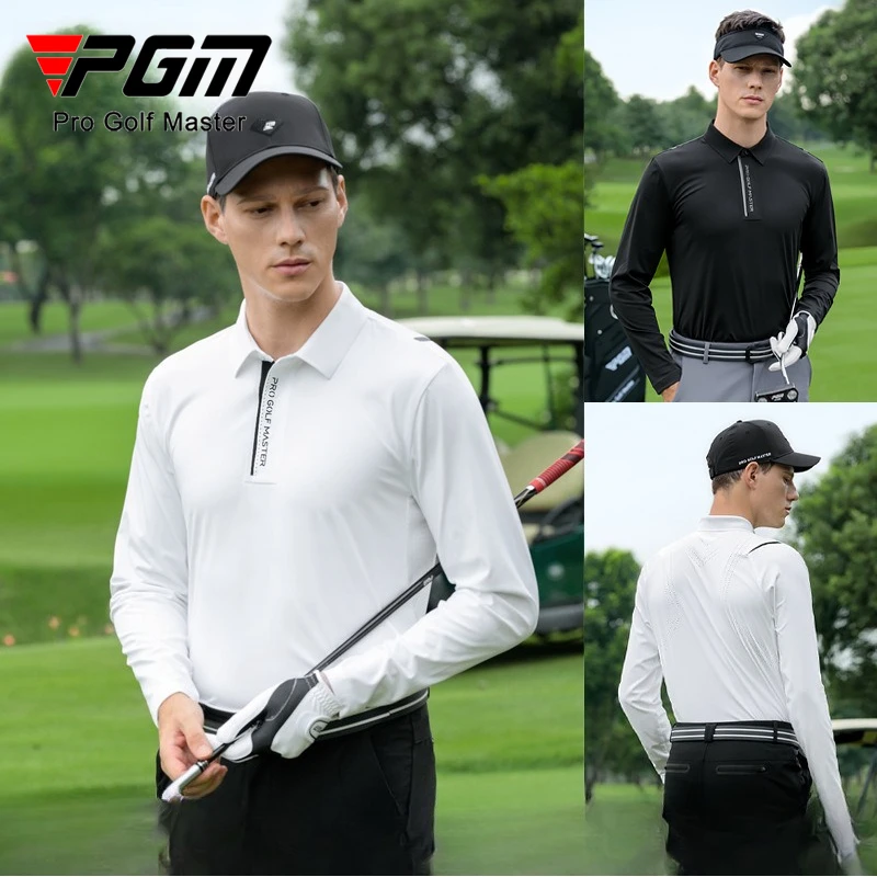 

PGM Golf Men Long Sleeve T-shirt Autumn Winter Quick Drying Breathable High Elasticity Polo Top YF820