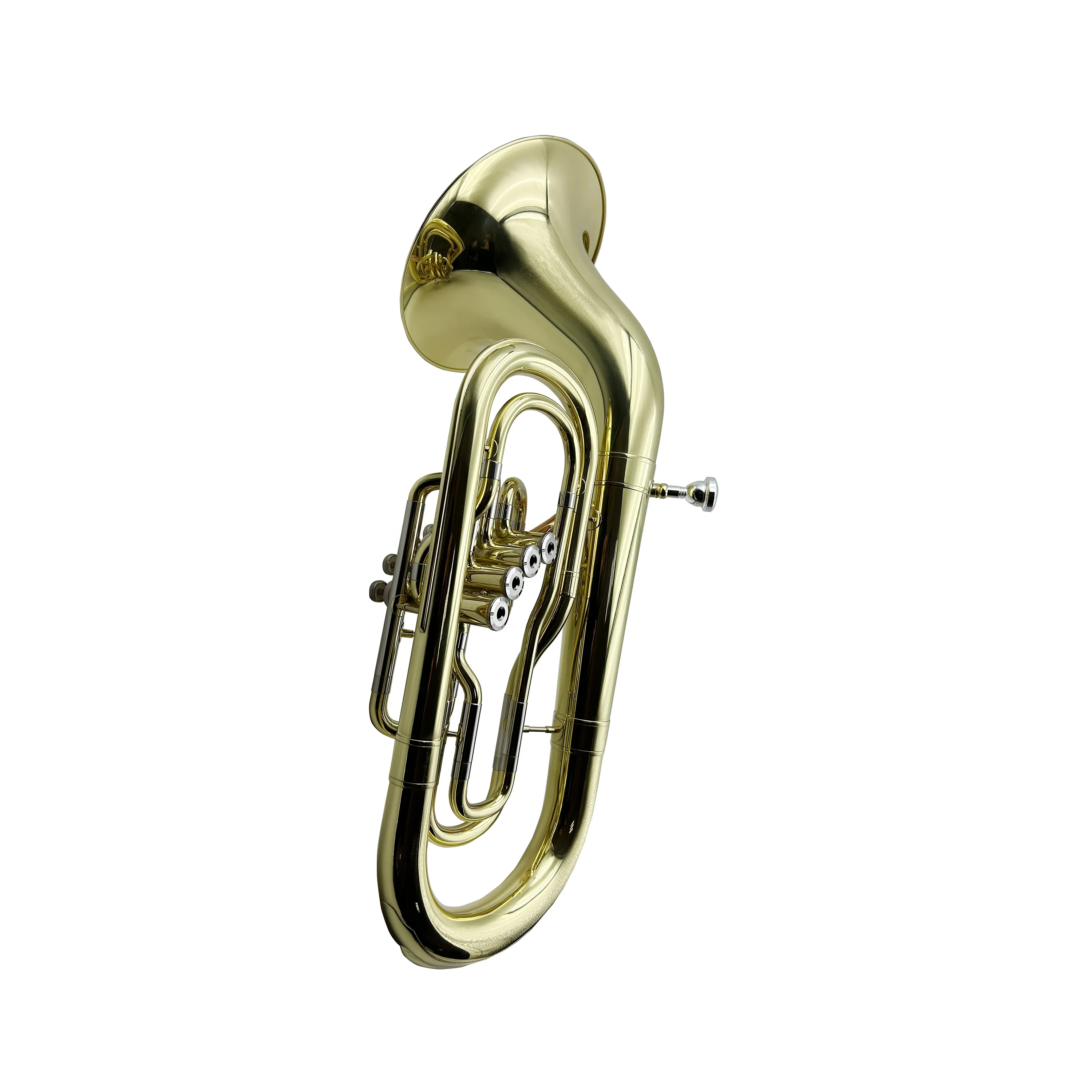 High Quality Gold 4 Pistons Euphonium Bb Tone Brass Instrument For Professional And School Band Practice JYMEP734