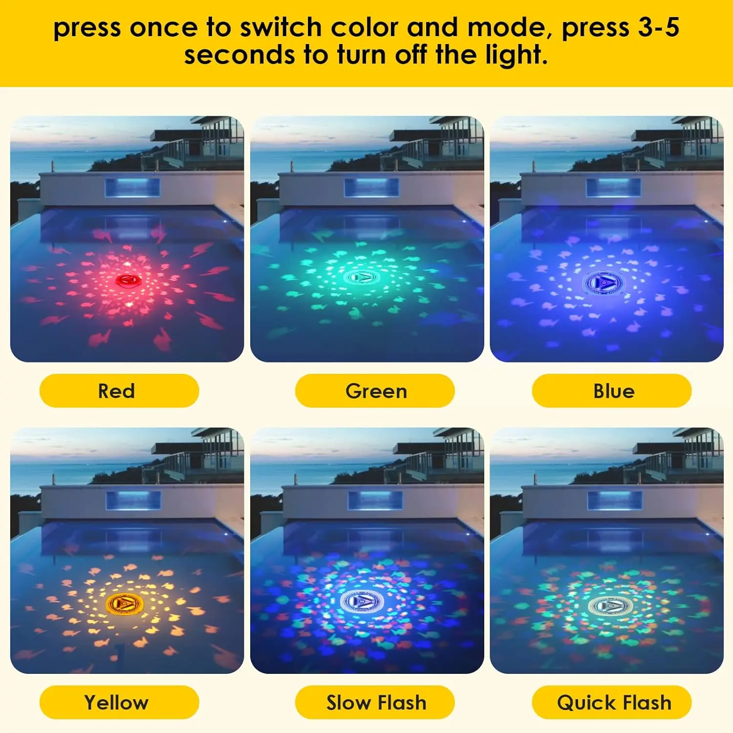 Floating Swim Pool Lights Waterproof Colorful Battery Operaed Submersible Pond Bathtub Hot tub Spa Fountain Projector Kids Gifts