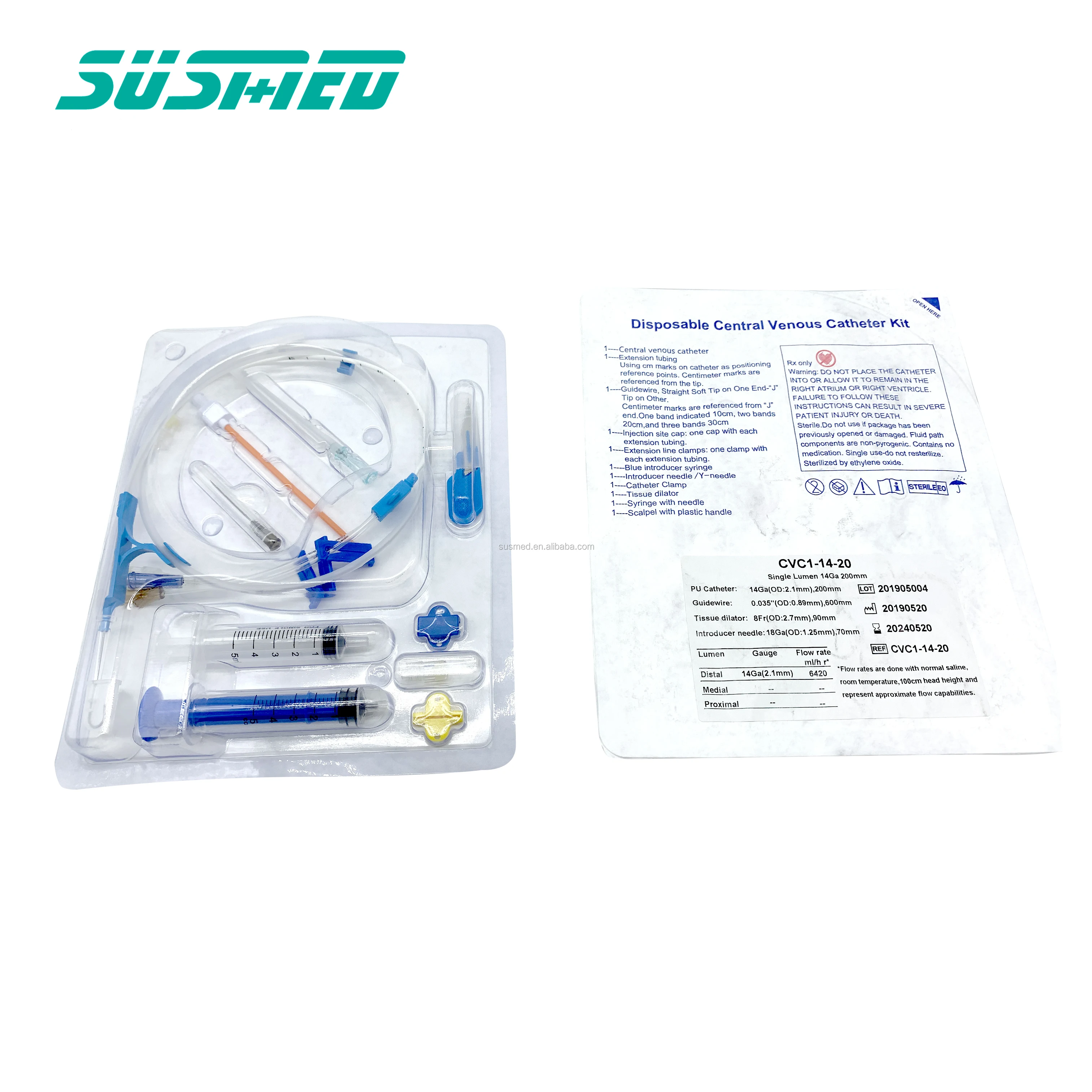 Sterile Disposable Central Venous Catheter Single Double Triple Lumen for Central Venous Access Use