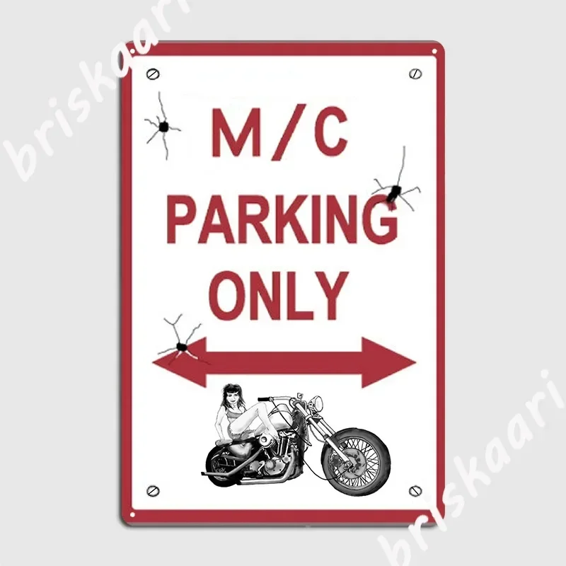 Motor Cycle Parking Metal Signs Cave Cinema Club Iron Wall Decor Tin Sign Poster