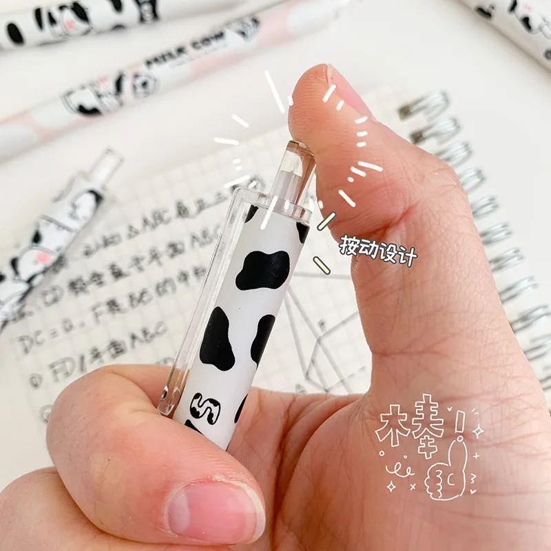 1 Pcs Cute Milk Cows Press Gel Pen Writing Pen School Stationery 0.5mm Black ink Pens Office School Supplies Stationery Gift