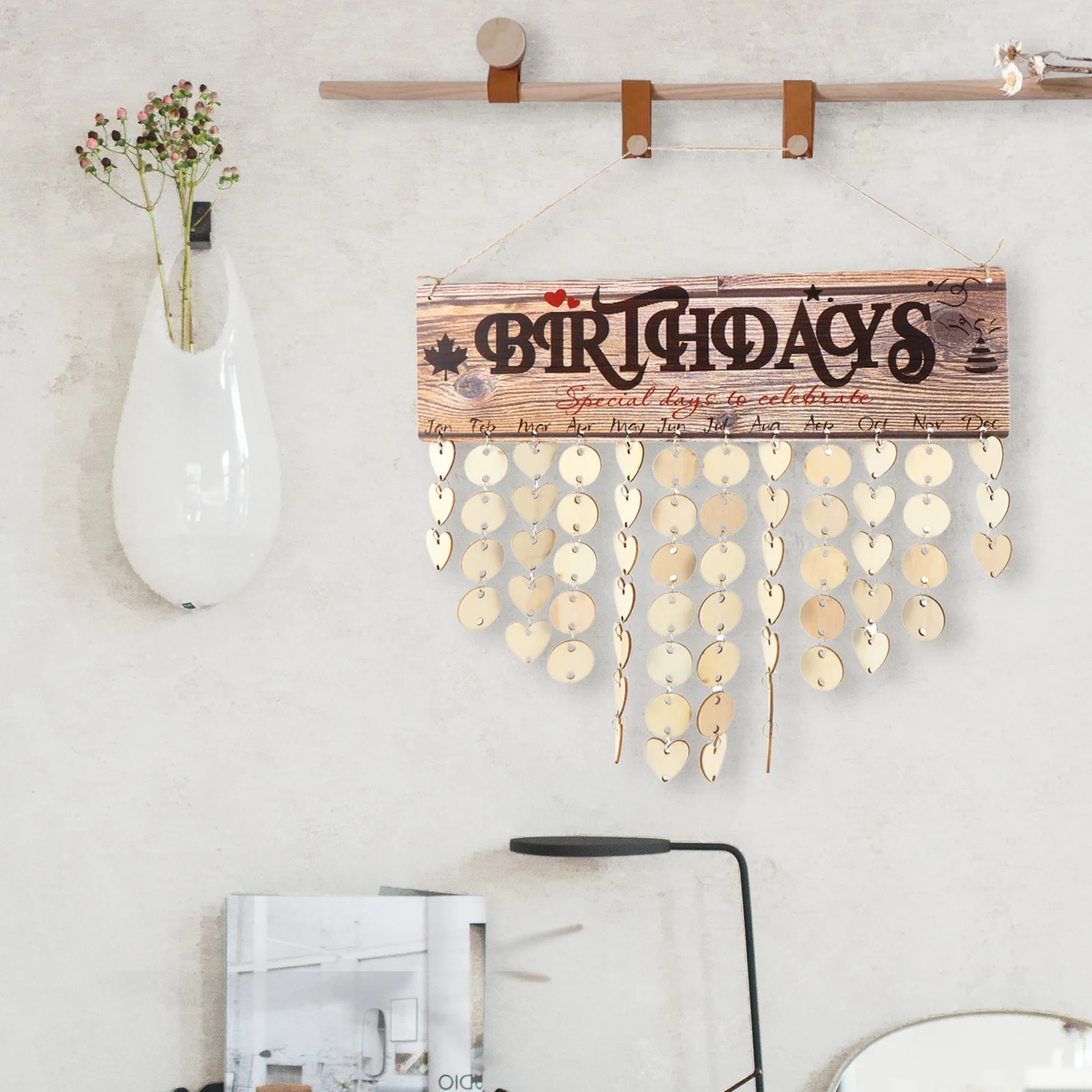 

1 комплект, 1 комплект, деревянный подвесной календарь на день рождения, семейная доска для напоминаний «сделай сам», деревянный настенный декор, органайзер для украшения дома