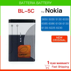 Batería de teléfono Original BL-5C BL5C 3,7 V 1020mAh para Nokia 1100 1110 1200 1208 1280 2600 2700 3100 3110 5130 6230 1600