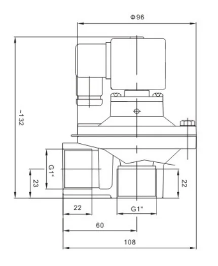 DMF-Z-25 Stainless steel 304,316 right-angle electromagnetic pulse valve is for environmental protection dust collector