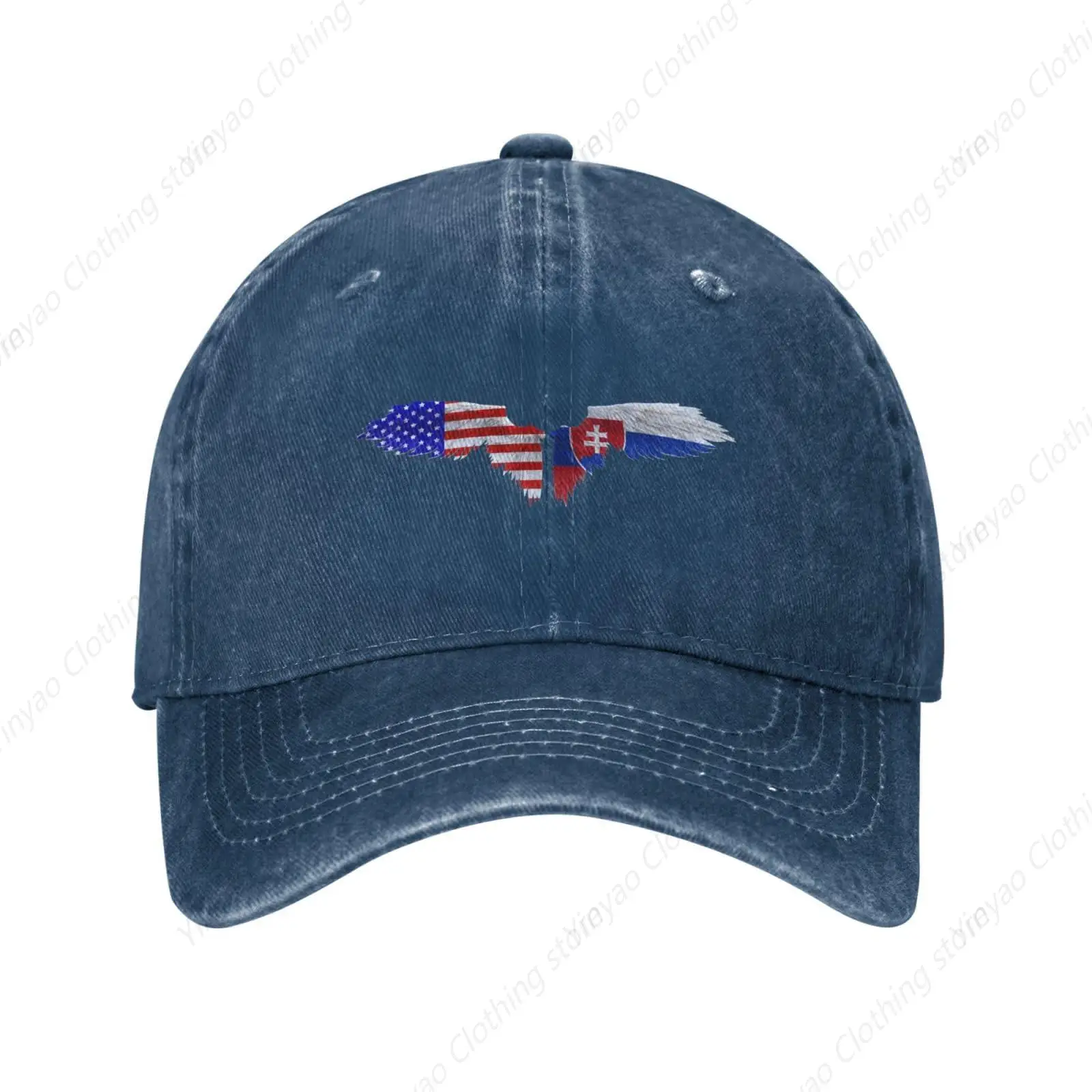 Retro American Flag Wings Design Cowboy Hat Men's Outdoor Exercise Baseball Hat Adjustable Truck Hat