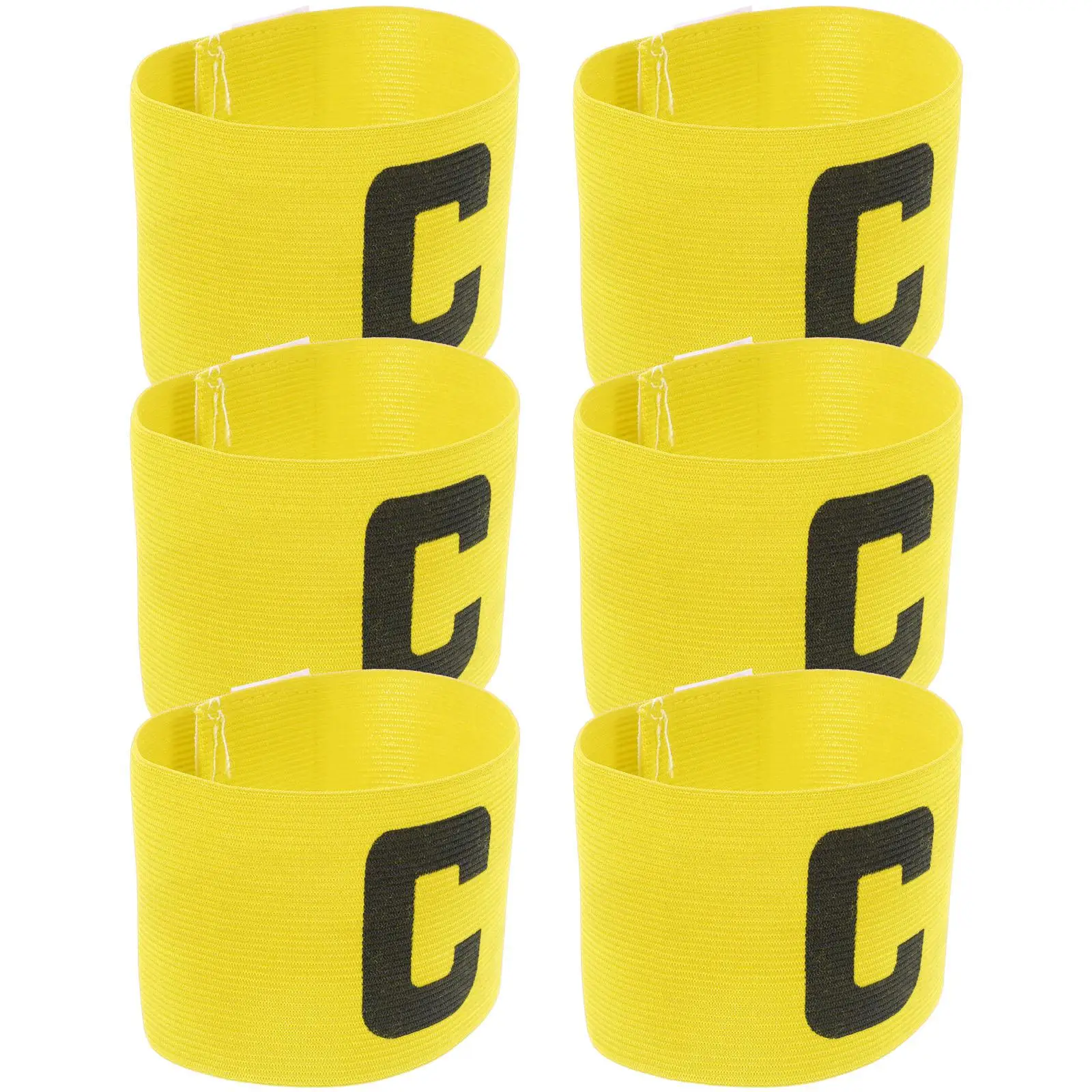 キャプテンアームバンド サッカーチームバンド メジャーフットボールアームバンド ナイロンリーダーサイン 6個