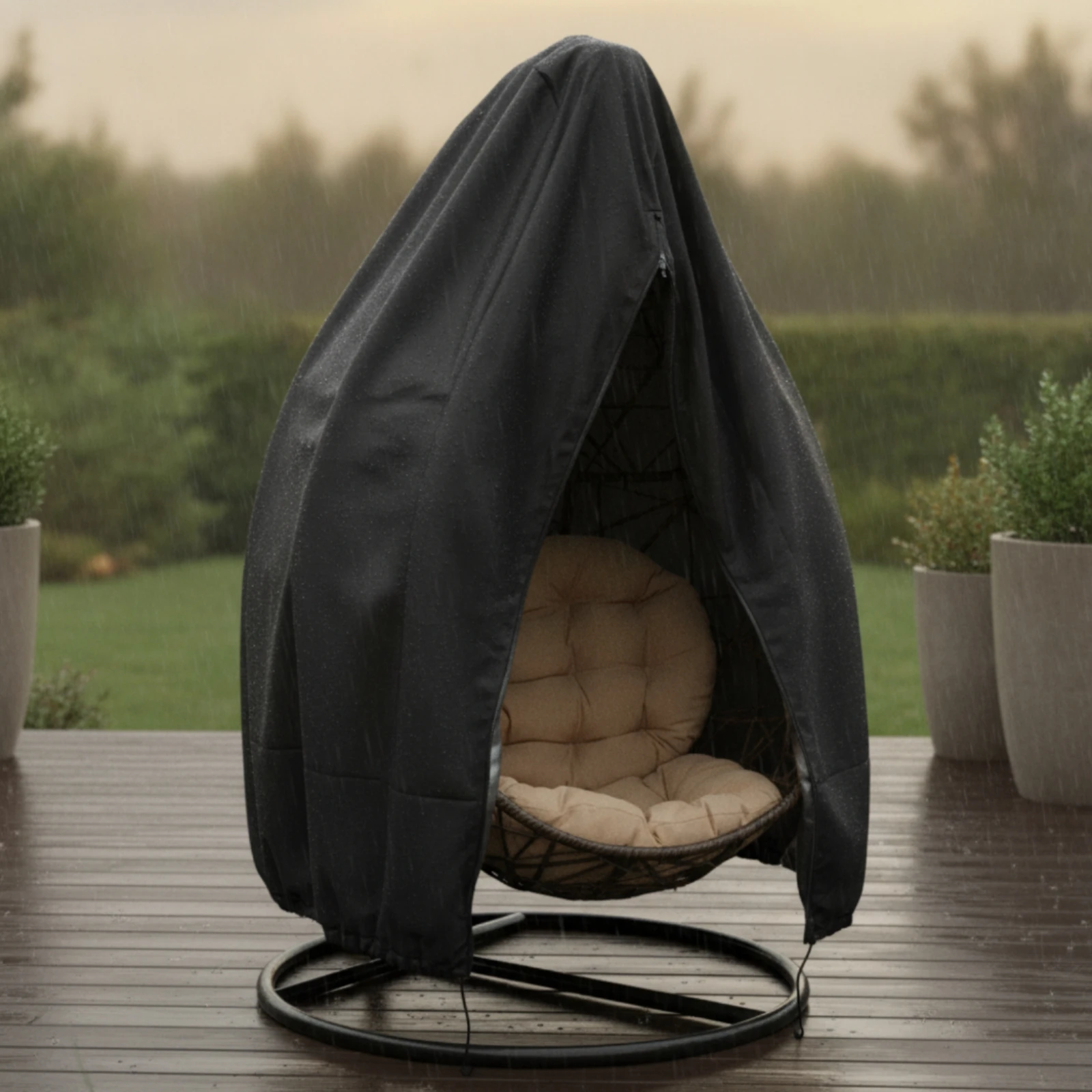 Hanging Egg Chair Cover Waterproof Egg Chair Cover with Zipper Heavy Duty Tear-Resistant for Patio, Garden