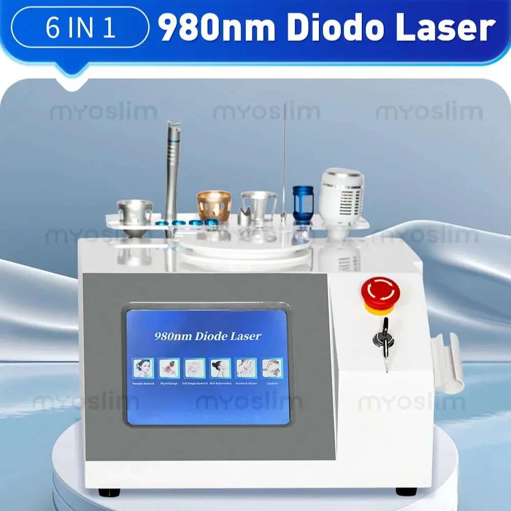 

6 IN 1 980nm 30W Laser Vascular Resection Machine Diode Laser Removal Nail Fungus And Spider Vein Effective Resection Therapy