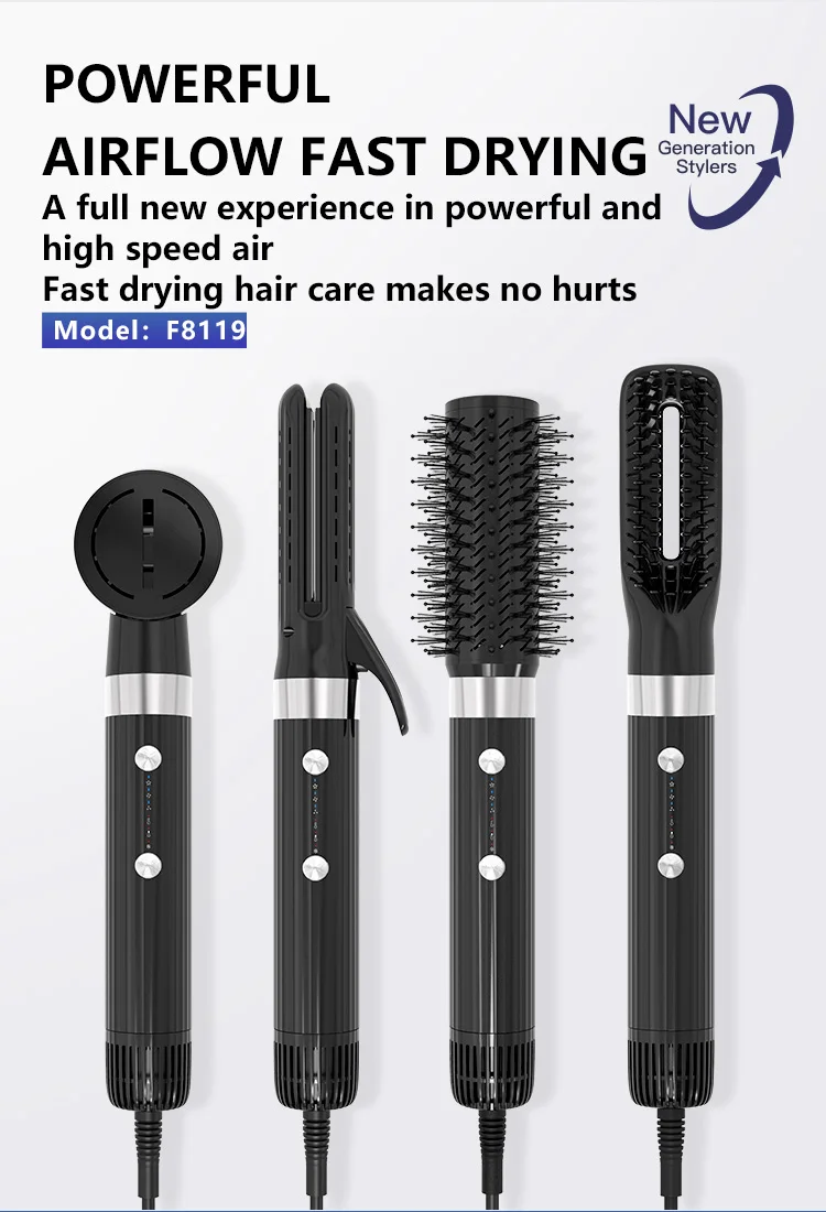Профессиональный ионный фен 5-в-1, выпрямитель/клерочный диффузор, расческа с двигателем переменного тока, металлический материал для путешествий на открытом воздухе, дома, отеля, автофургона