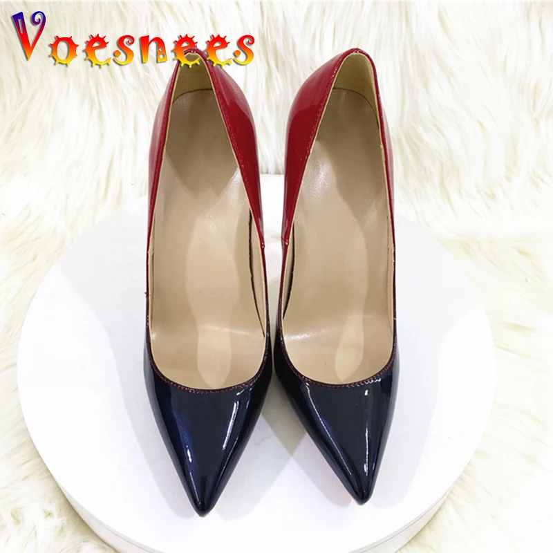 

2023 New Gradient Double Color High Heels Office Women Stilettos Pointed Toe Single Shoes 8CM Simple Style Party Pumps Size 43