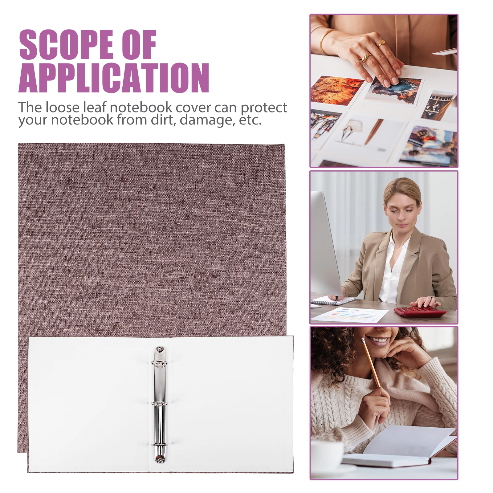 

1pc A5 3-Ring Notebook Shell Fabric Notepad Case School Diary Planner Business Travel Journal Creative Writing Study Notes