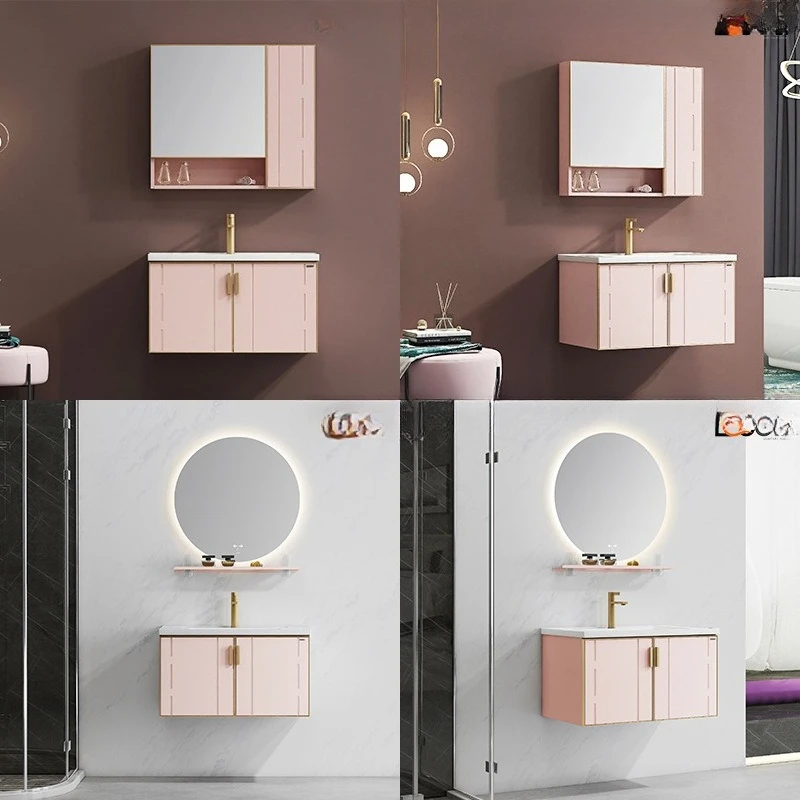 Armário de banheiro integrado de cerâmica montado na parede conjunto de banheiro lavatório banheiro simples