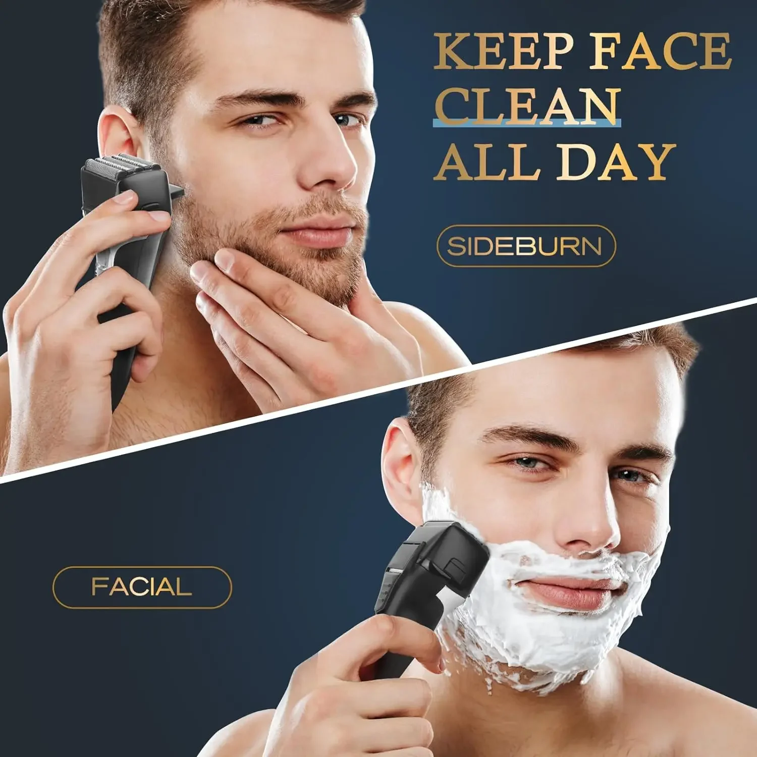 Kemei Km-3215 5-Blade System ماكينة حلاقة كهربائية للرجال الوجه اللحية الرطب الجاف ماكينة حلاقة كهربائية قابلة للشحن ماكينة حلاقة الرأس الأصلع