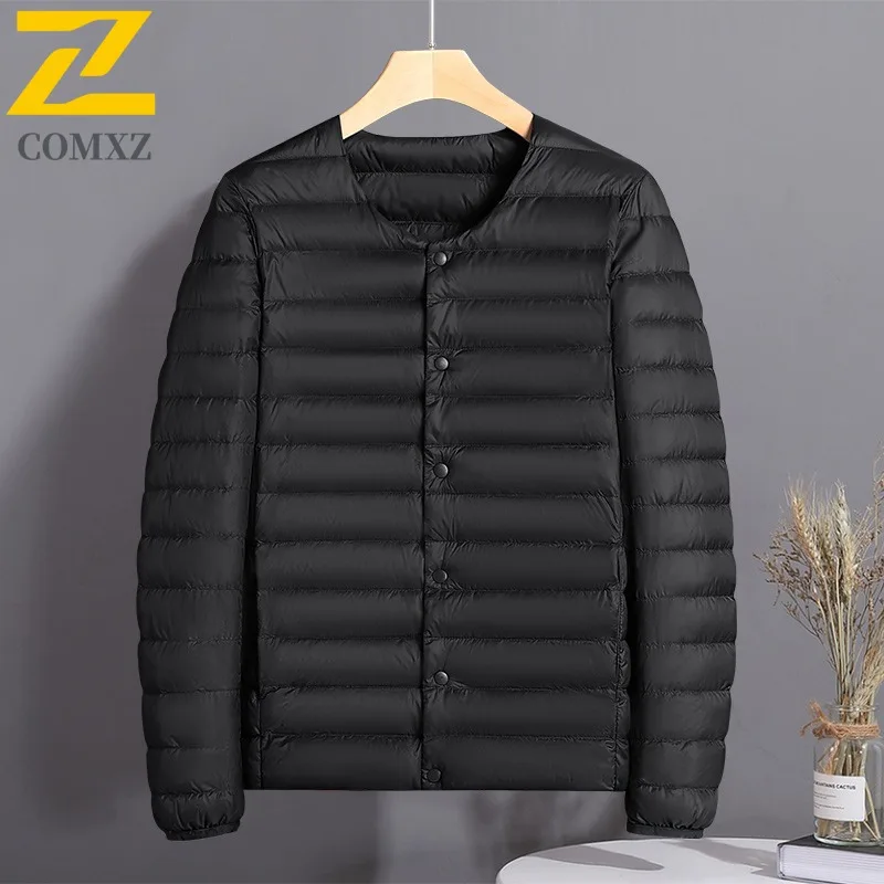 COMXZ Parker Coat Designer Versatile Loose Lightweight Minimalist Travel Padded Jacket Street Casual Down Jacket Men's Clothing