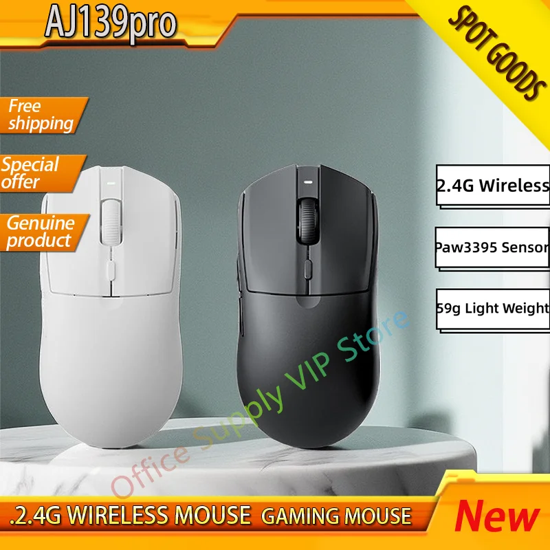 Ajazz Aj139pro 2.4g Wireless Mouse Paw3395 Sensor Light Weight Low Delay Fps Gaming Mouse Pc Gamer Laptop Accessories Mac Offic