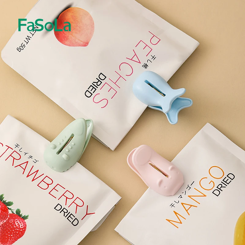 

FaSoLa 3PCS Magnet Sealing Food Clips Plastic Clips for Food and Kitchen Storage Snack Bag Clips