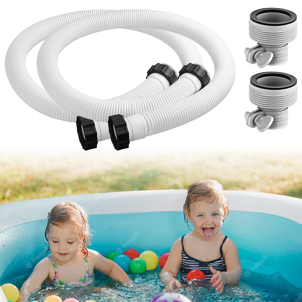 1.5in Diameter Pool Filter Pump Hose with Adapter Pool Pump Hose Salt Water Pump Hoses for Intex Filter Pumps Saltwater Systems