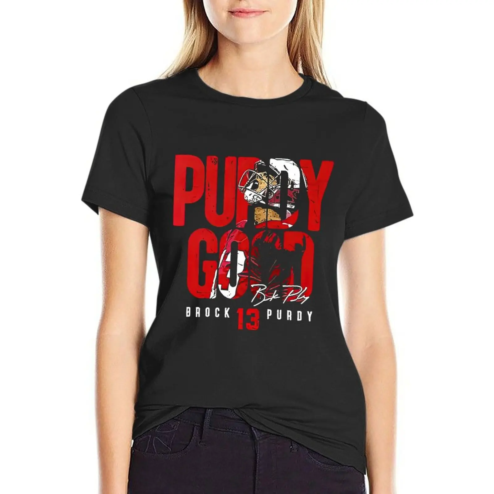 

brock purdy football 49ers Posters and Art T-Shirt Blouse female Womens clothing