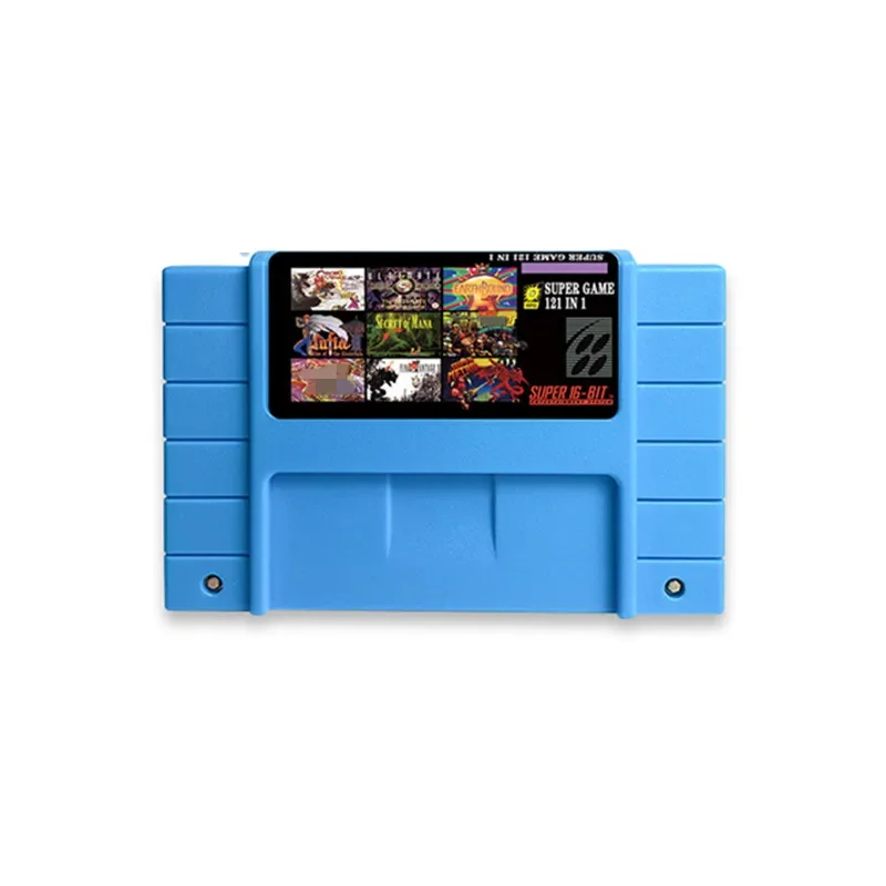 Super 121 in 1 Multi Game Cartridge for SNES 16 Bit NTSC Console with Box Donkey Game Kong 2 Fantasy