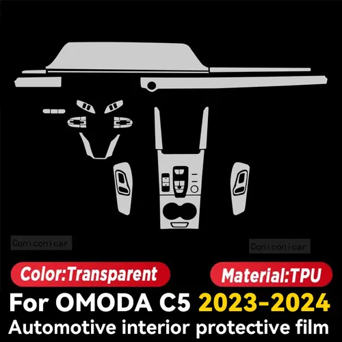 Imagen 2 del producto Para OMODA C5 2023 2024 Panel de coche película tablero pegatina protectora pantalla Interior película antiarañazos accesorios de cubierta