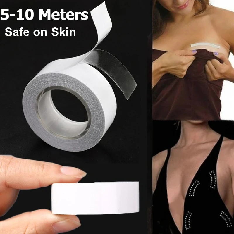 10/5M Anti-slip Invisible Safe Body Tapes Adhesive Dress Cloth Double-sided Stickers Bra Strip Safe Transparent Lingerie Tapes