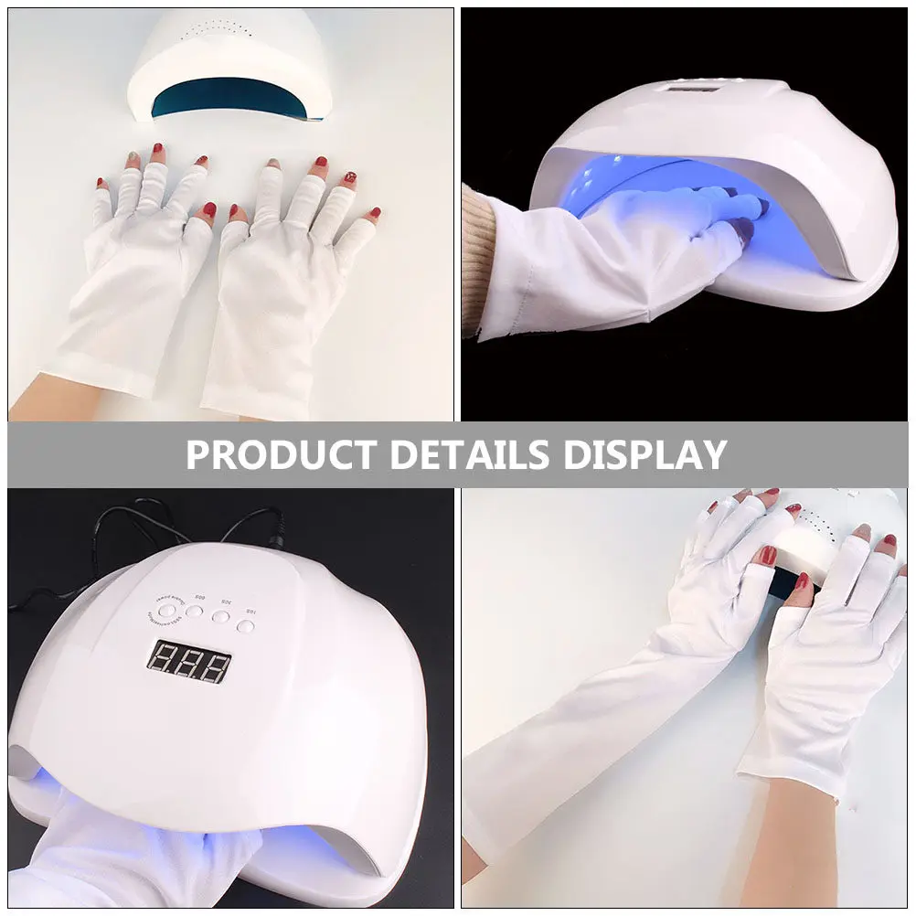 

3Pairs Uv Protection Gloves Manicure Nail Art Anti-Uv Hand Covers Nail Art Accessory Manicure Protective Gloves
