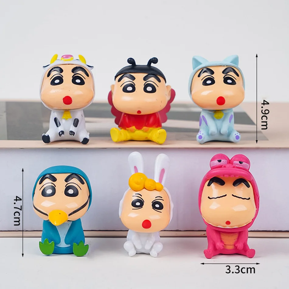 Conjunto de Figuras de Ação Crayon Shin Chan, Brinquedos de Colecionador Kawaii Japoneses, Presentes para Crianças