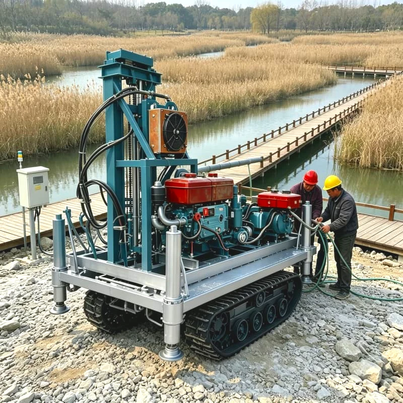 Powerful Water Well Drilling Rig Portable Borehole Machine for Farm Garden Rural Home Water 120m Depth Compact Tool Customized