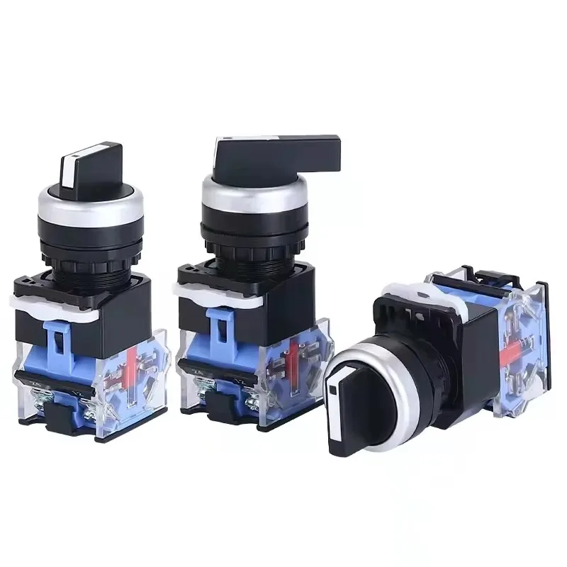 

1pcs 22mm Rotary Switches Knob Switch 1NO1NC/2NO LA38-11X2 20X3 Self-locking/Self-reset Switches 2/3 Positions Selector Switch