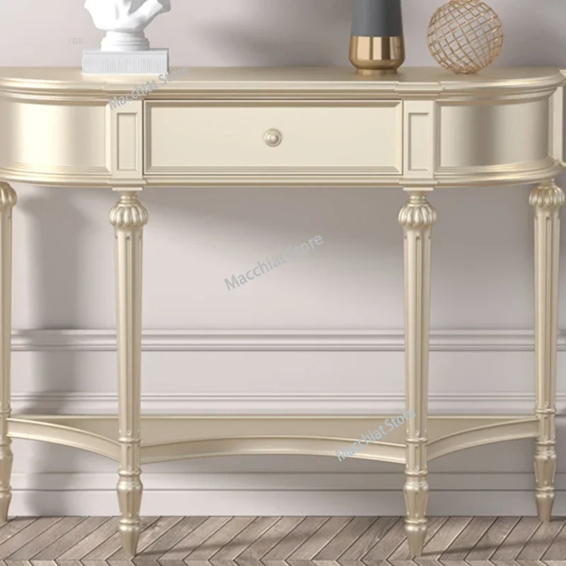 

Birch Console Table for Living Room Champagne Gold Tables with Drawers Luxury Creative Console Tables for Restaurant JFRS