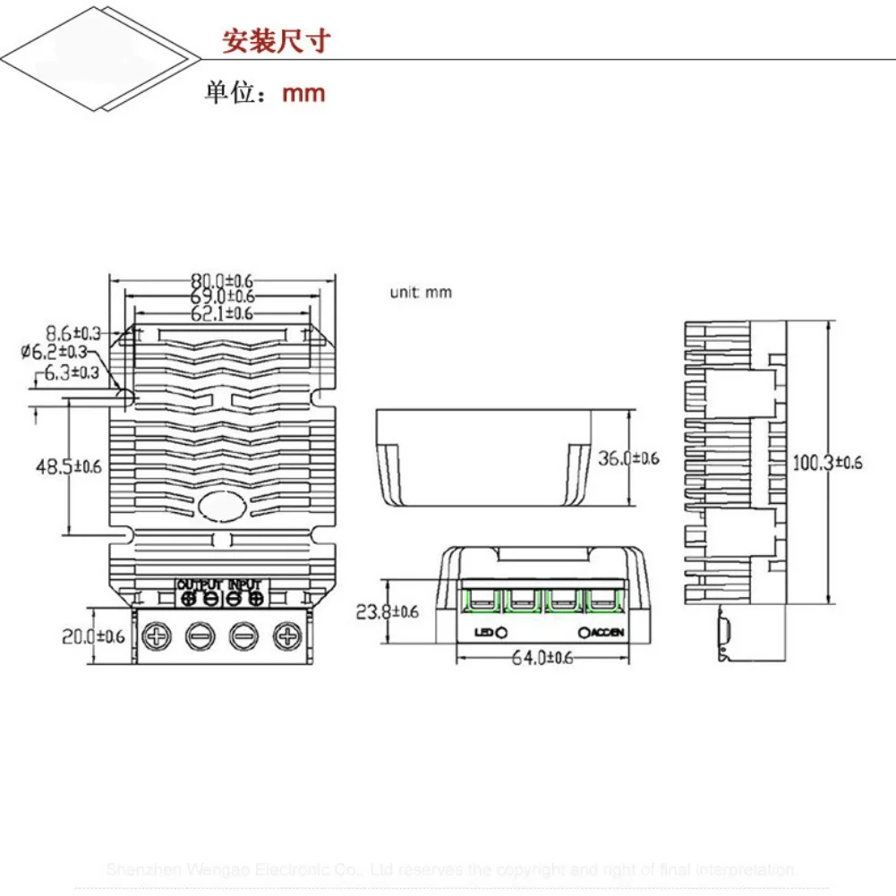 DC Voltage Converter 48V Input to 12V 50A Output 600W for Electric Vehicles Forklifts and Commercial Fleet Applications