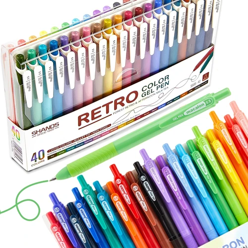 Bolígrafos de tinta de gel retráctiles, punta de punta extrafina de 0,5 mm, diario de escritura suave, toma de notas para colorear, sin sangrado ni desgarro, dibujo de manchas