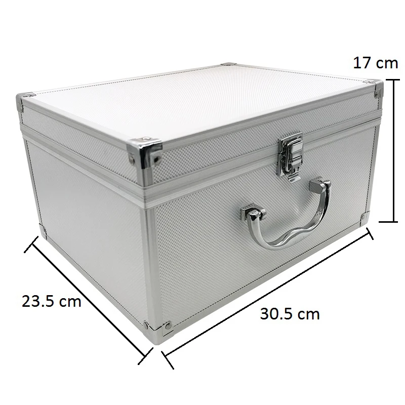 Portable Aluminium Alloy Box Metal Suitcase for Dental Helmet Binocular Loupe Magnifier Helmet Medical Oral Headlight with Lock