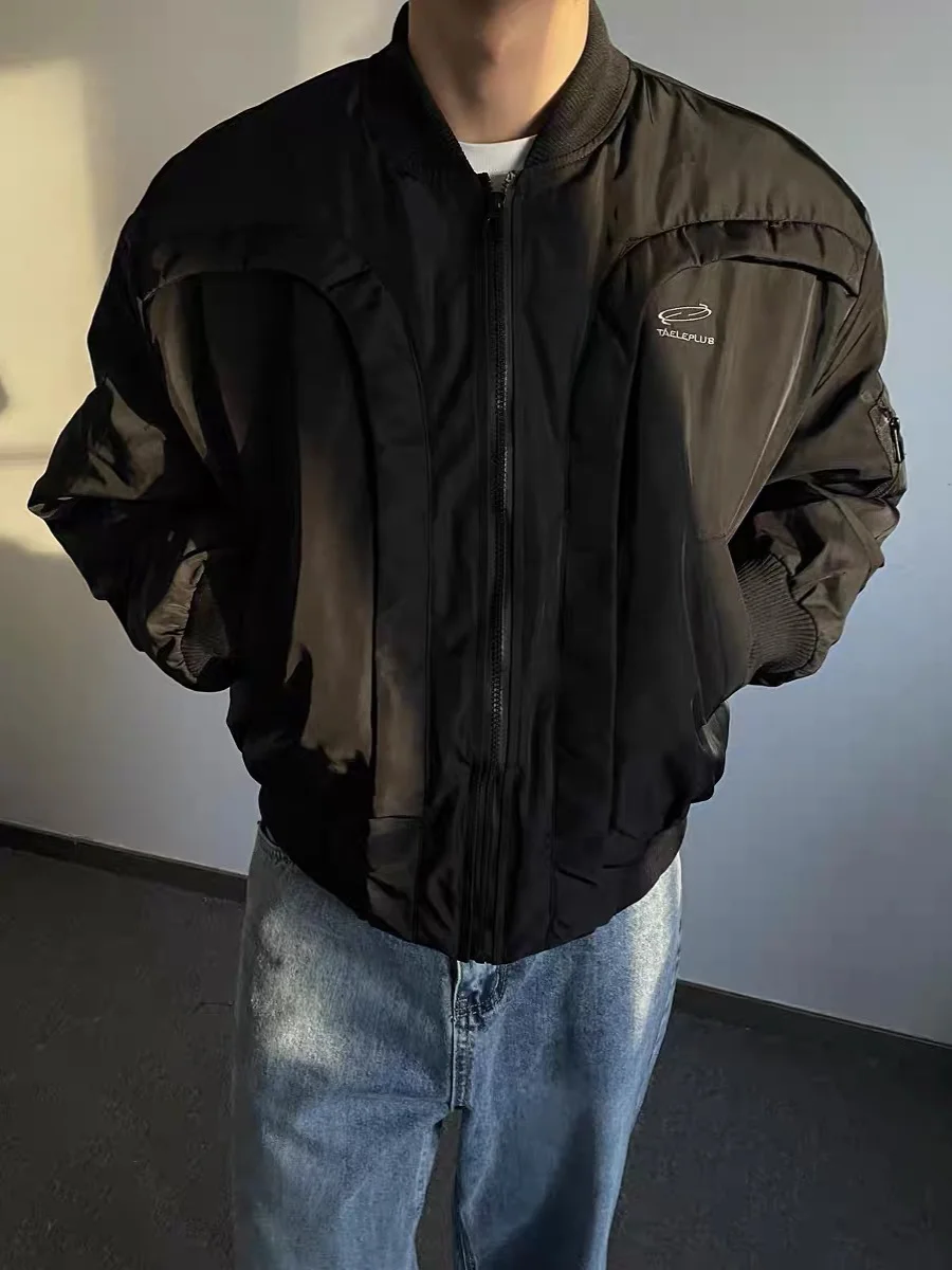 

American Retro Letter Split Design Thiened Winter Baseball Jaet Cotton Jaet ex Deconstructed Cotton Outerwear