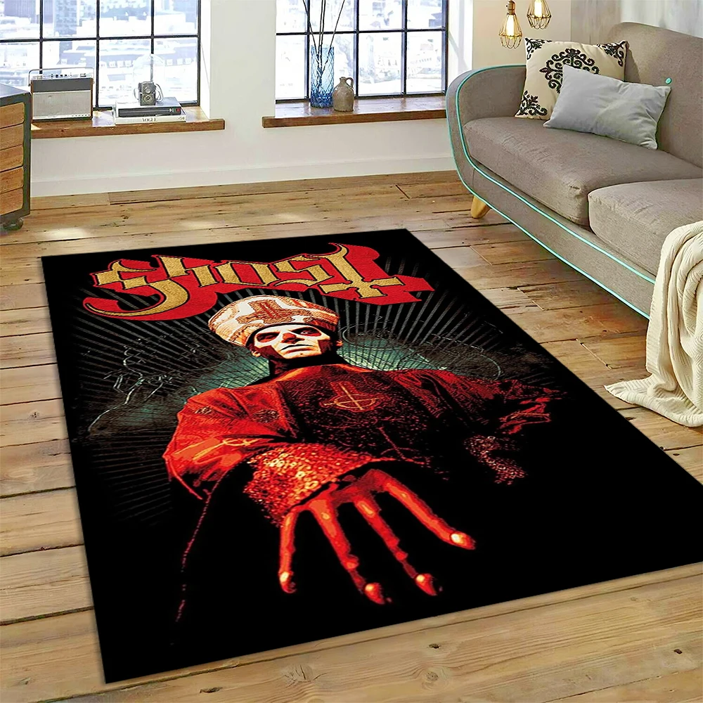 27 Style Ghost Band Papa Emeritus Rock Metal Dark Themes Rug Carpet for Living Room Bedroom Home Decor,Non-slip for Sofa Doormat