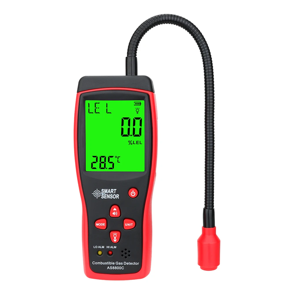 Digital Combustible Gas Detector Gas Analyzer Flammable Natural Gas Leak Location Determine Meter Sound Light Alarm Gas Tester