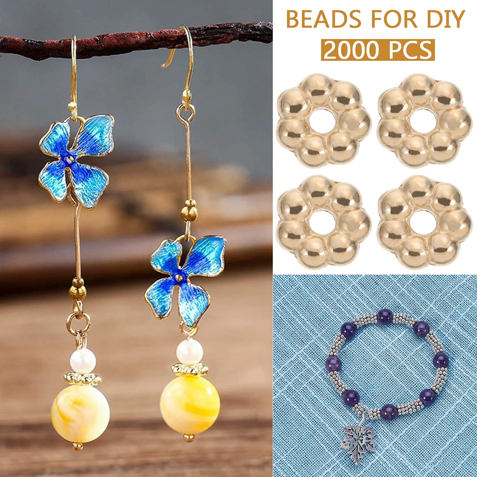 

2000 pcs Flower Shape High Quality Plastic For Diy Jewelry Making Exquisite Decorative Necklace Bracelet Accessories